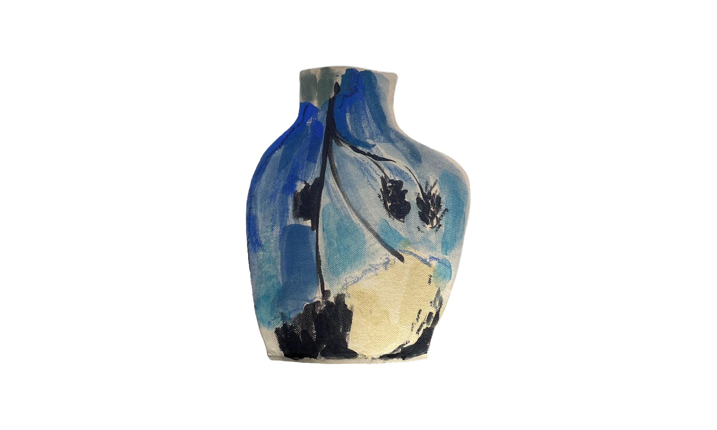 Vase with Landscape, 2022, underglaze on fired stoneware, $250 (Copy)