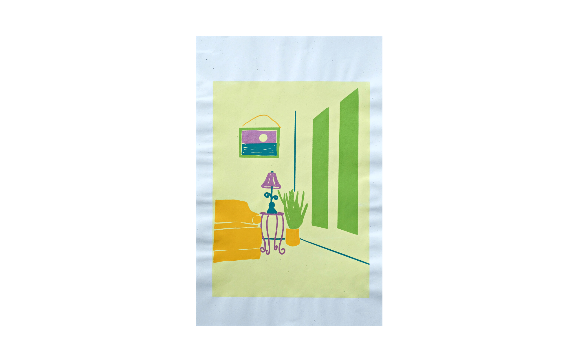 Brienna Kane,  Favorite Room in Grandma’s House,  screenprint, 11 x 14”, $130 