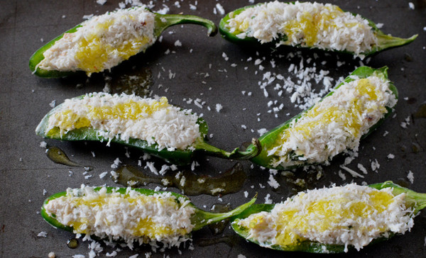 Tip: Alternatively you can brown your panko on the stovetop & sprinkle the cooked poppers with toasted panko. 