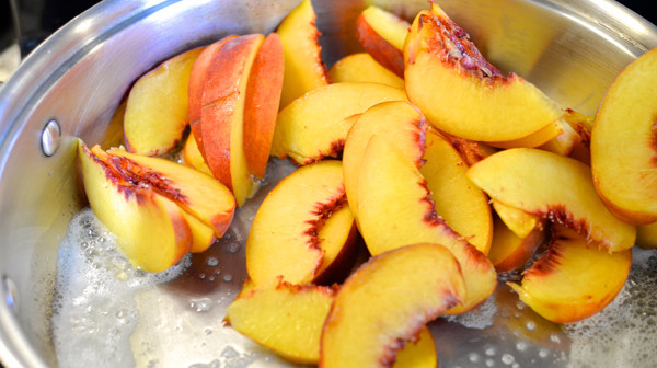 Tip: you want the peaches to be soft enough , but not overcooked where they break apart.