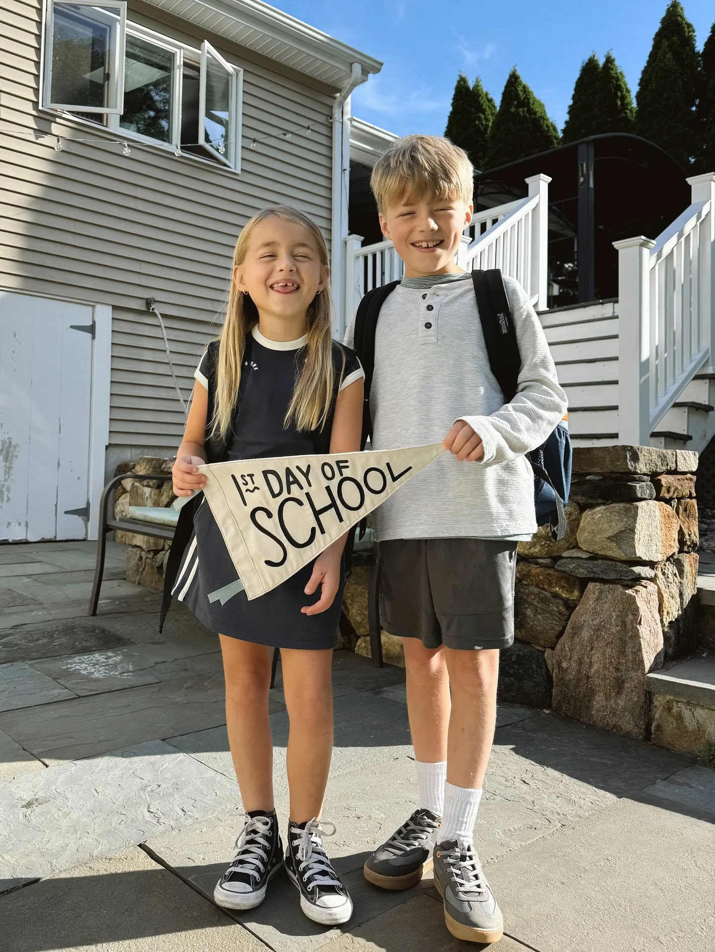 Somehow we have a 2nd grader and a 4th grader - Hank&rsquo;s starting his last year of elementary school 😭 and Sloane&rsquo;s strutting confidently into 2nd grade like she owns the place (on brand) 🚌

Wishing all the teachers, parents, and kids a g