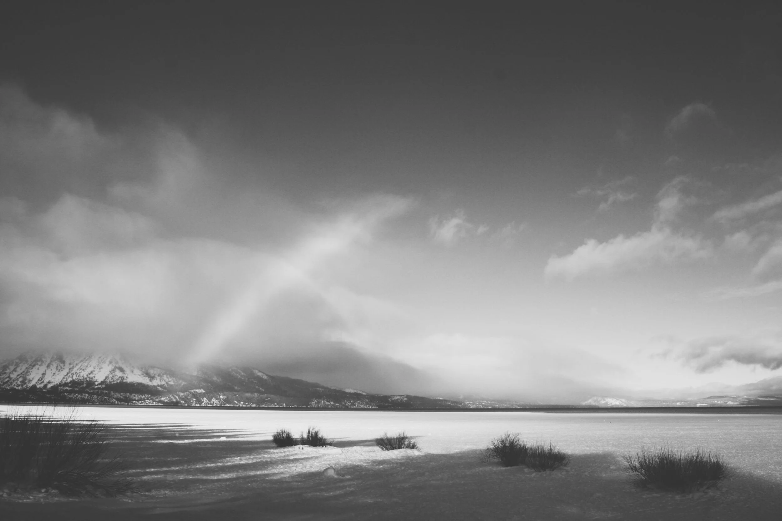 Lake Tahoe in winter, High Sierras, CA.