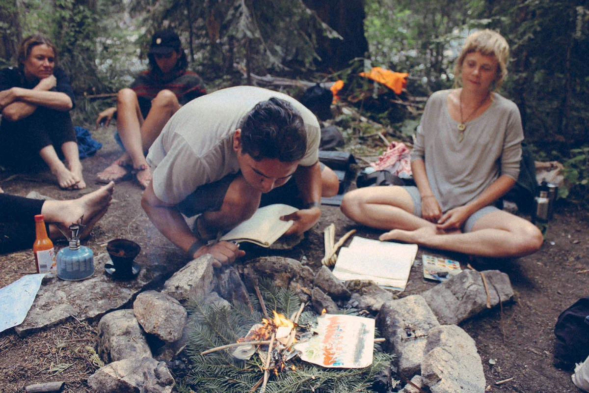Collaborative 'Tiny Project' with Q during Signal Fire's 'Wide Open Studios' summer immersion in the Idaho Bitterroots. Photo Credit: Ryan Pierce or Kerri Rosenstein.