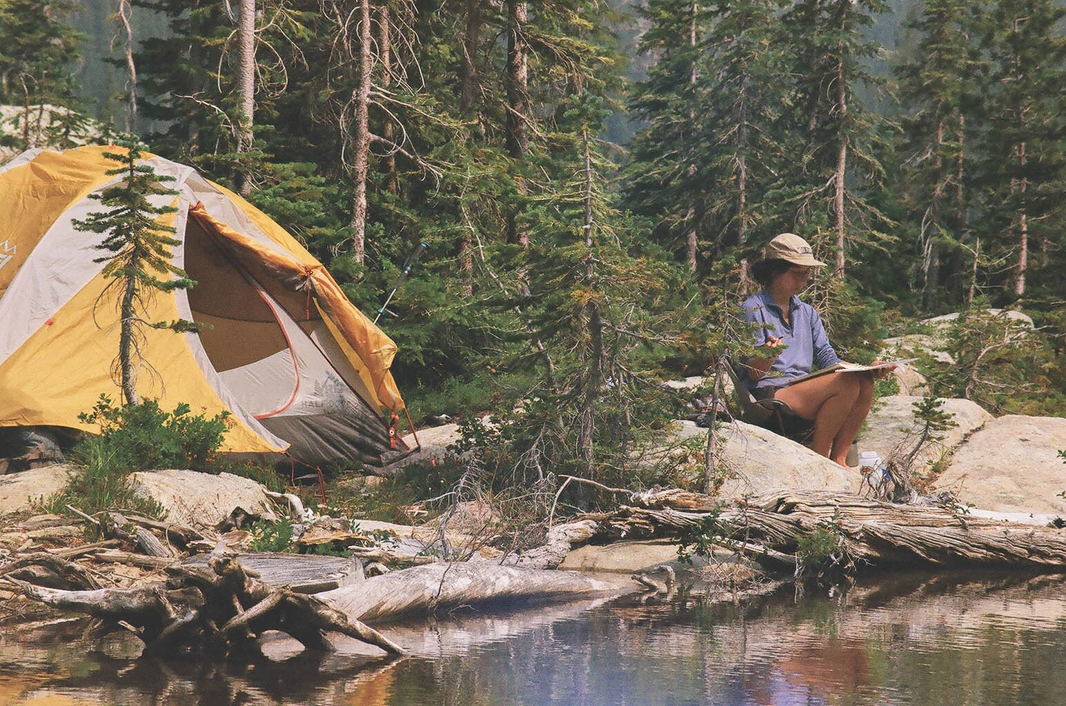Photo I took of Christiana during our Wide Open Studios trip together in 2017. I believe we were in the Montana Bitterroots here. (35 mm / Pentax k2)