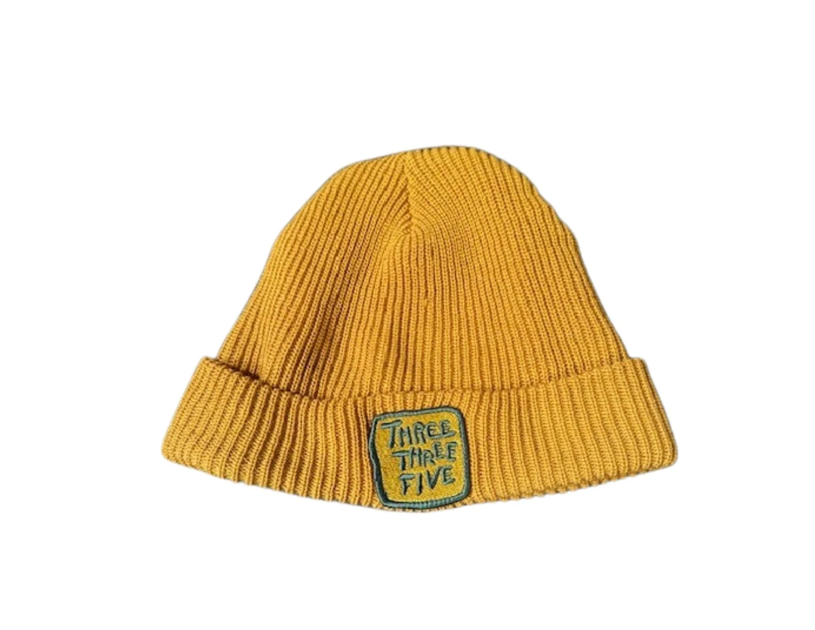 Three Three Five Patch Gold Beanie