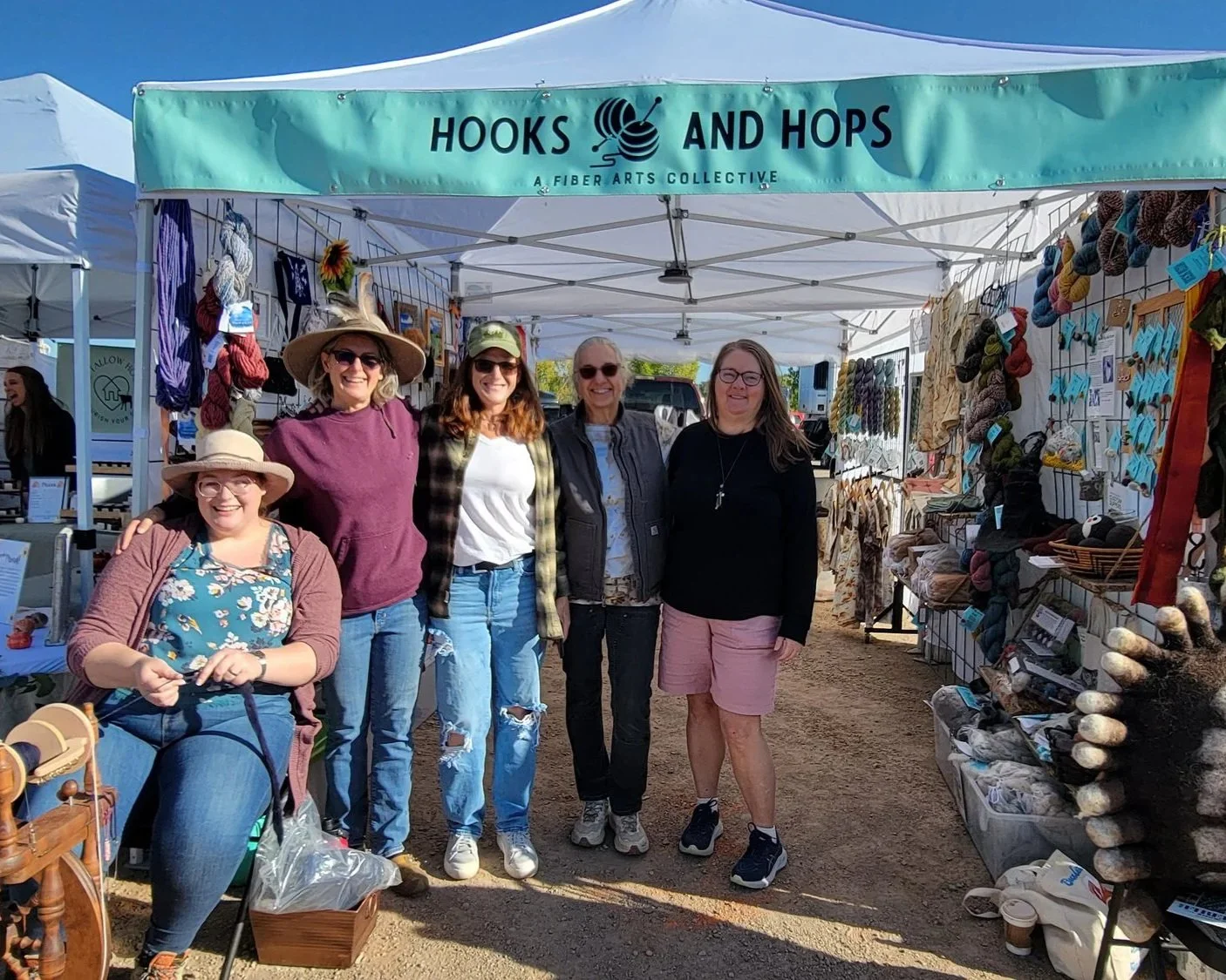 Noelle @ The Hooks and Hops Fiber Collective Booth/ Longmont Farmer's Market