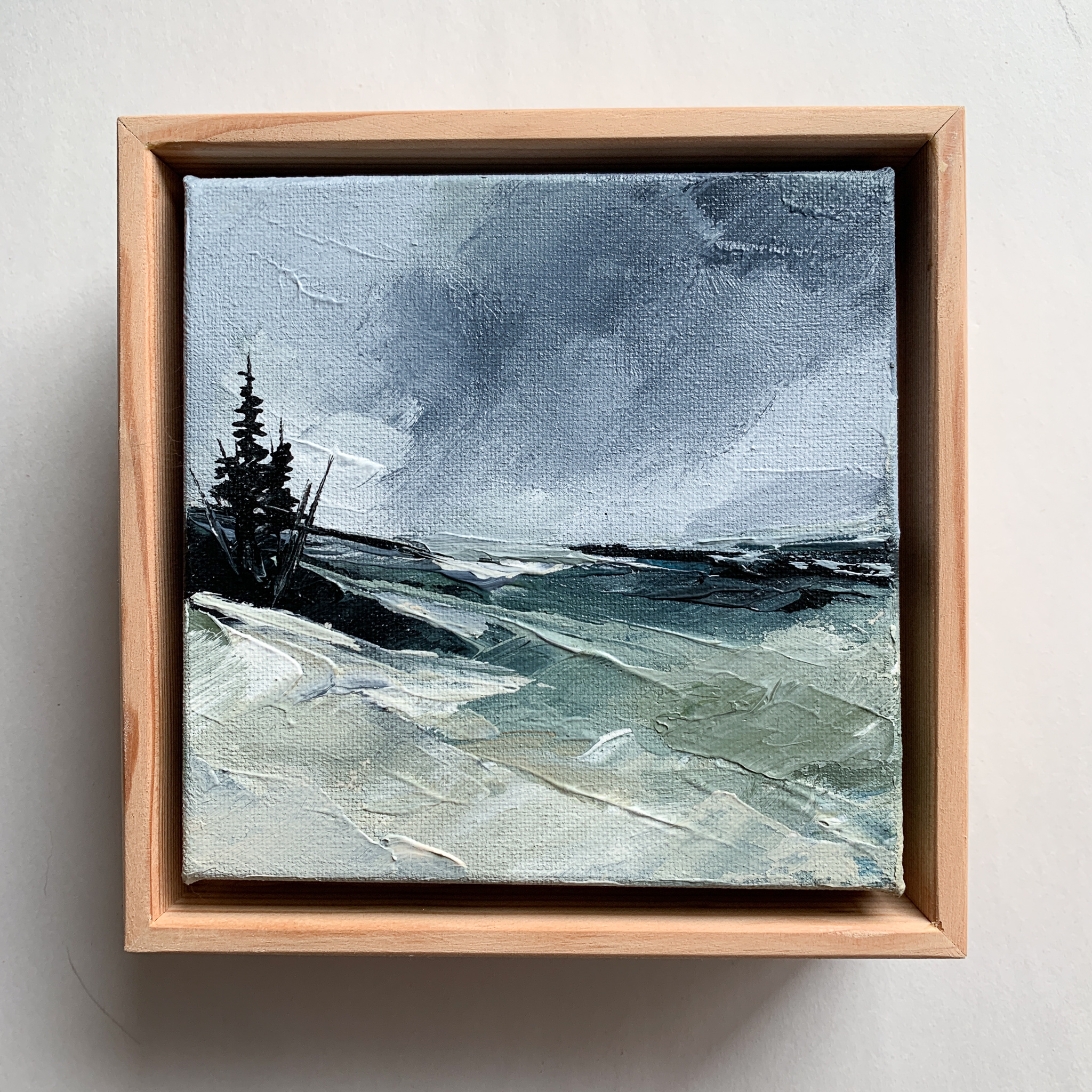 GETTING READY, 6x6 inches, Original Framed