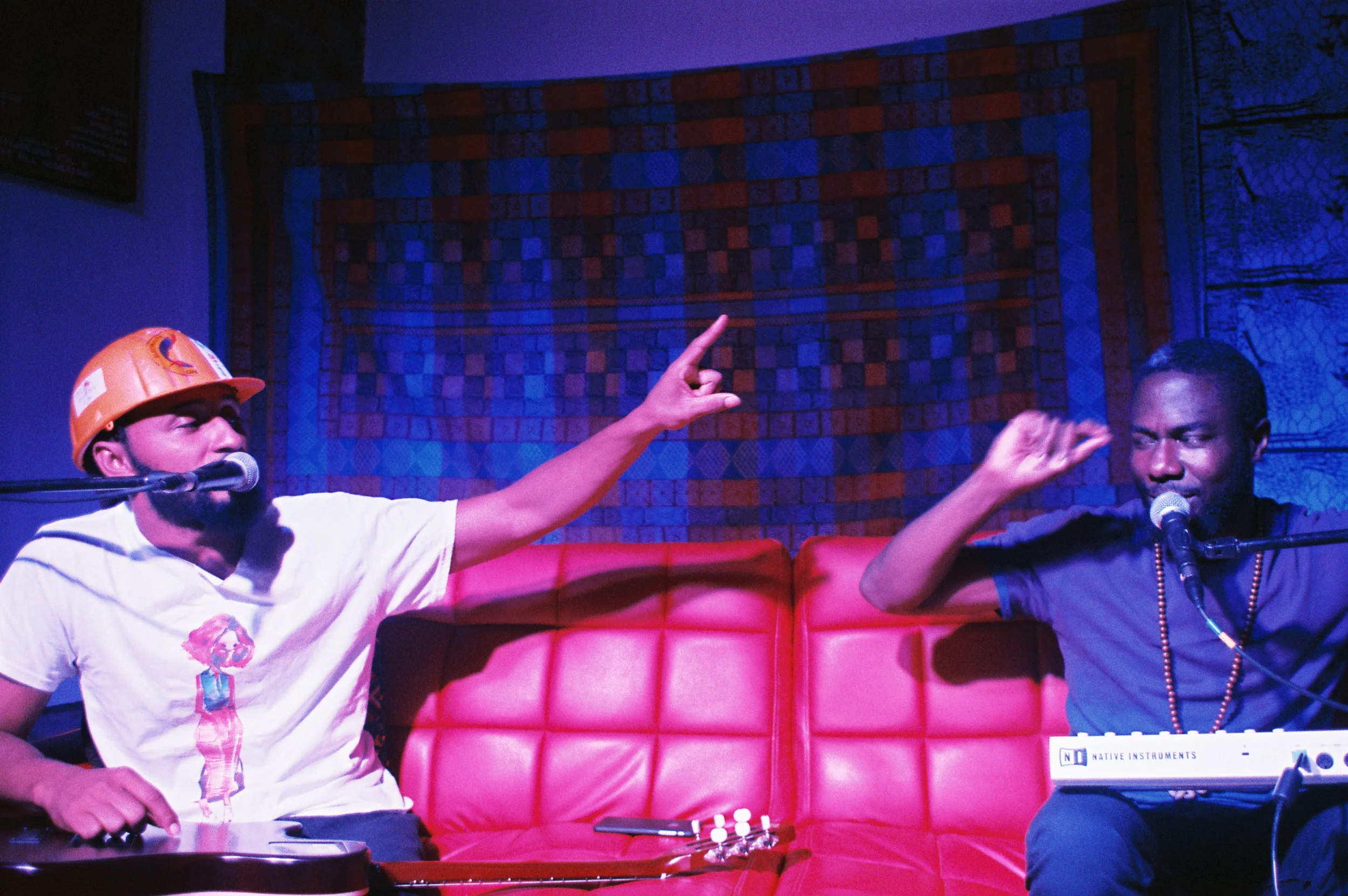  Ghanaian music duo Fokn Boys transferring beats&nbsp;  taken at Greatmore Studios, Woodstock Cape Town.       