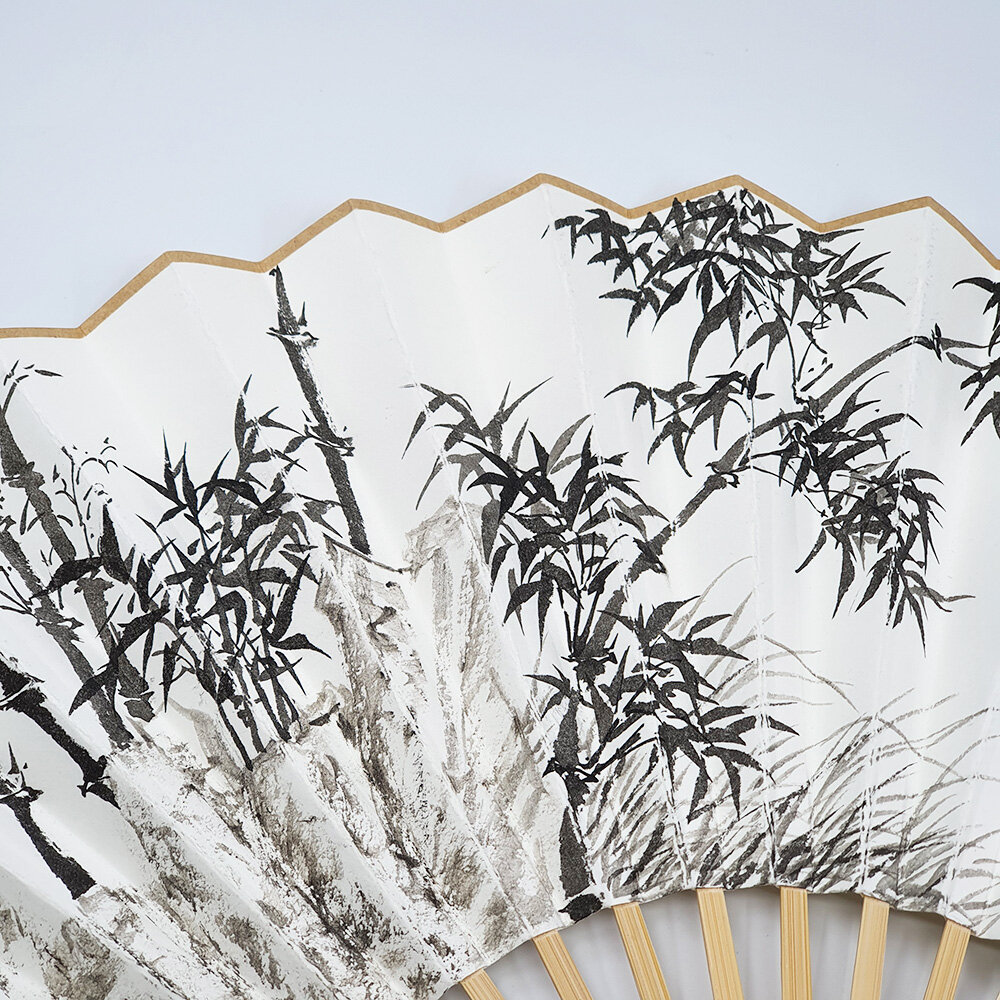 Chinese Ink on Fan (Bamboo) — East Inspirations Antiques and Vintages