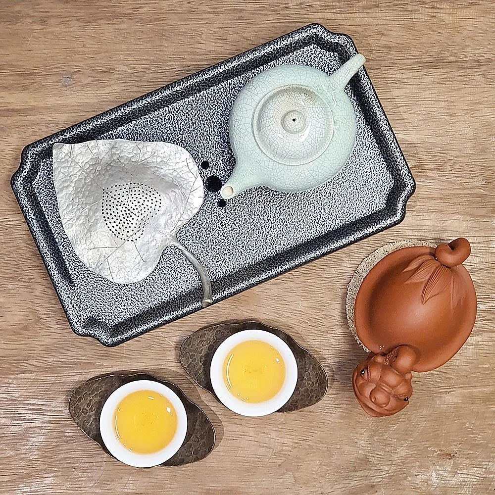 Kungfu Tea Tray Metal Classic Rectangle — East Inspirations Antiques ...