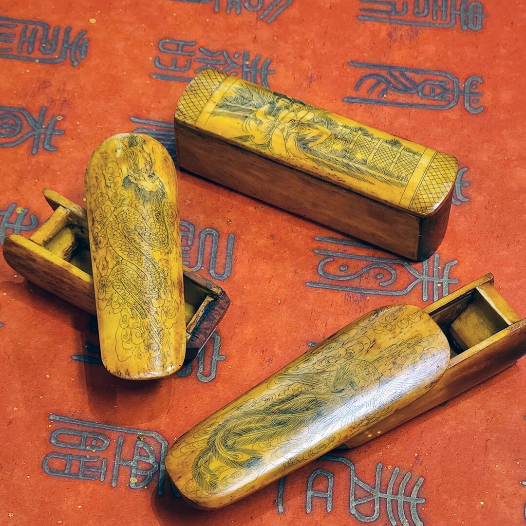 Happy Halloween! Need a spooky place to hide your favorite treat from your spouse? Try these miniature Chinese styled coffins carved from bones. 

You read that right, Coffins. What an unexpected item to find in a Chinese home as we usually try items