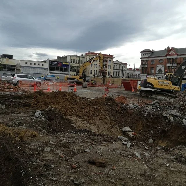 Sampling within a large active demolition site today, awesome job! #landcontamination #enviraconsultingnewzealand #fieldwork