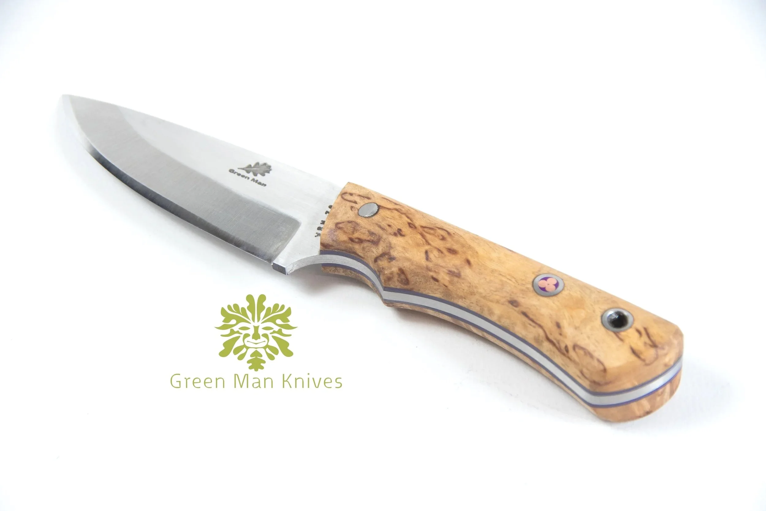 Small hand made knife on white background