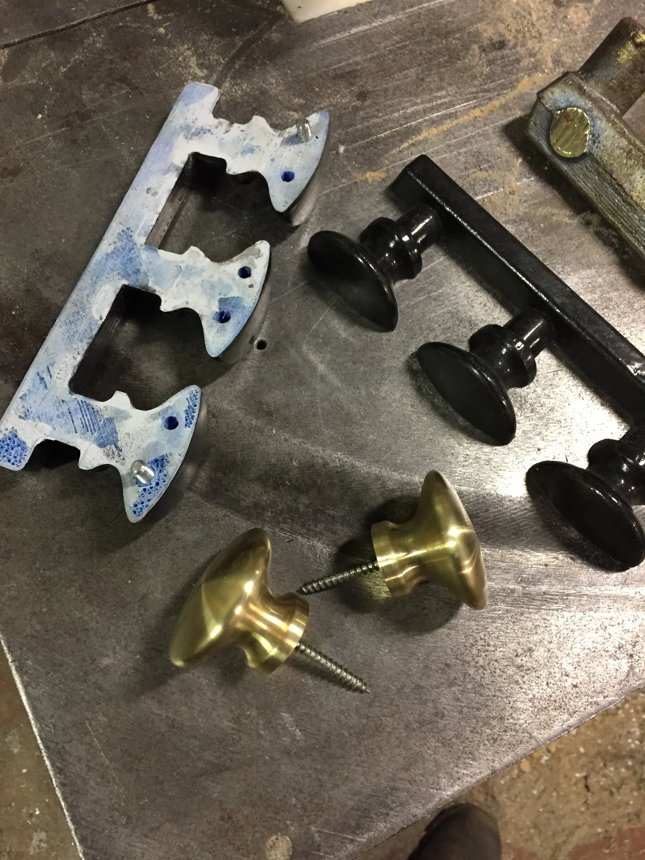  3D printed pattern and cast brass knobs&nbsp; 