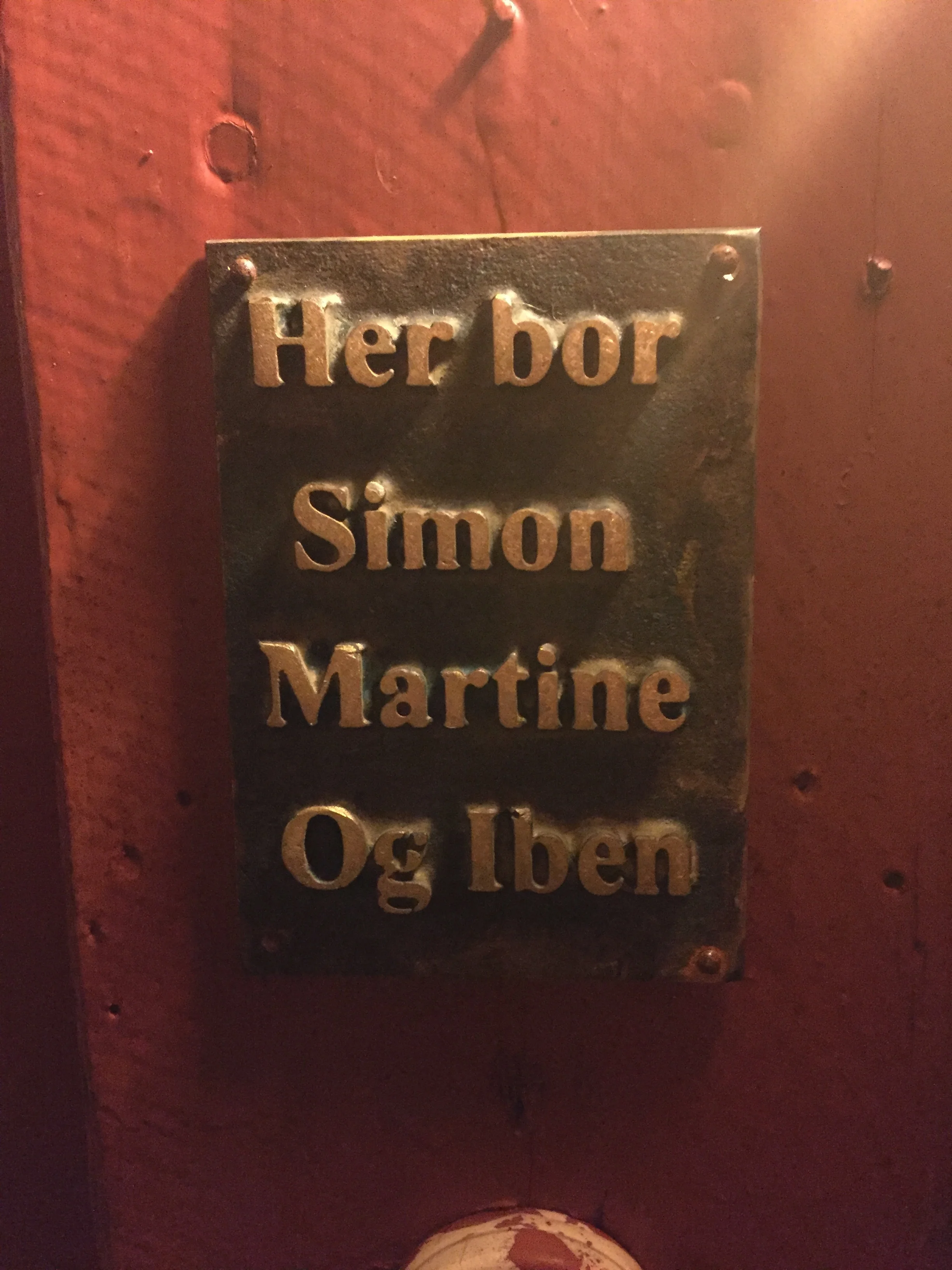 Door sign, 3D printed, cast brass