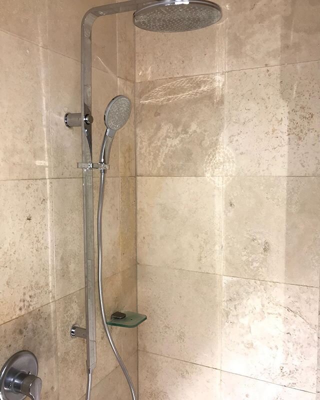 New Phoenix NX Quil twin shower installed as a replacement from the old.
This shower rail has an elegant modern look to bring this bathroom up to current styling trends.
Sleek design with functional features makes this one of my personal favorites.
E