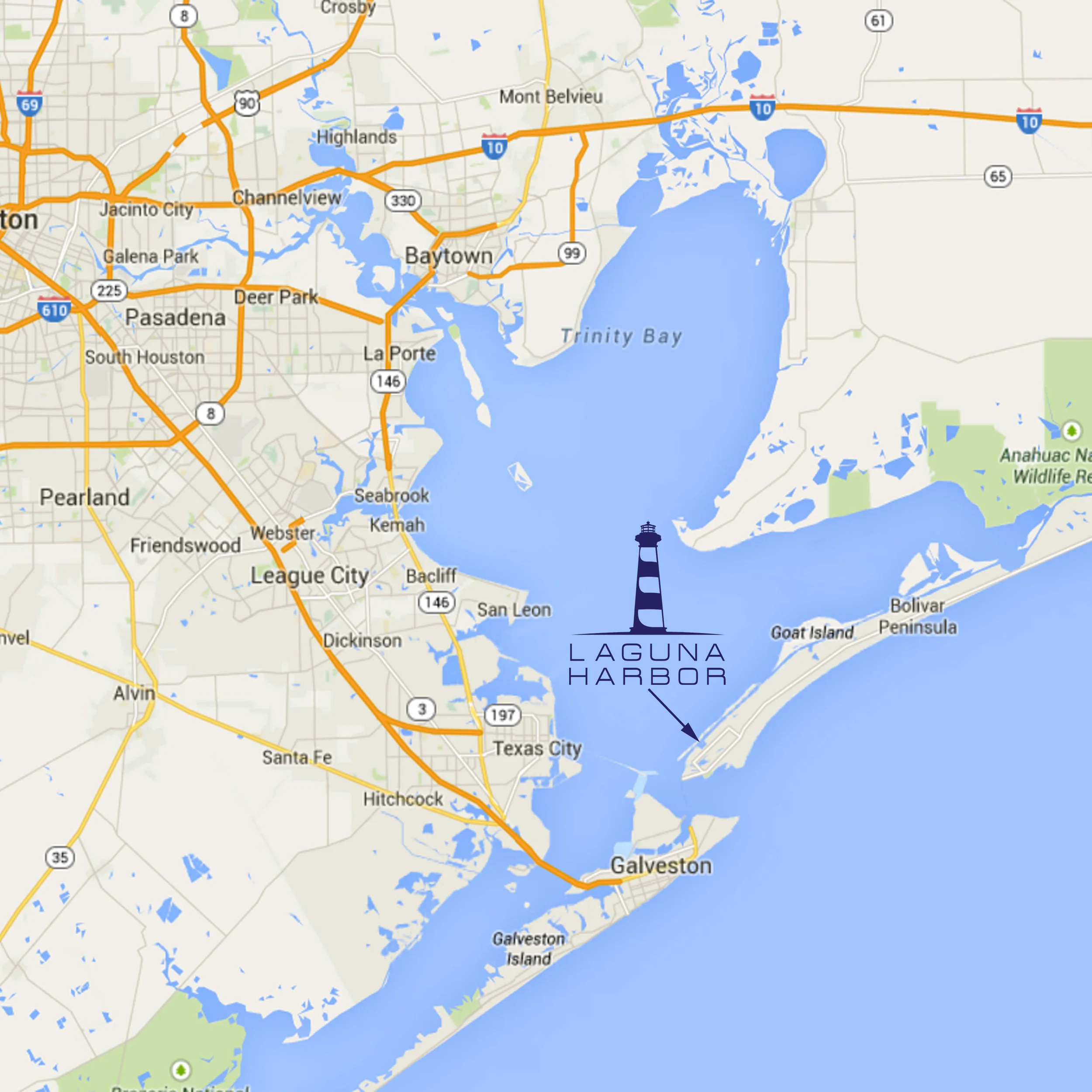 Location — LAGUNA HARBOR Waterfront Community on Galveston Bay