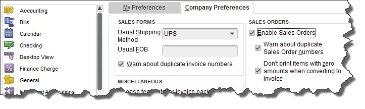 . Before you can use sales orders, you’ll need to make sure that QuickBooks is set up for them.
