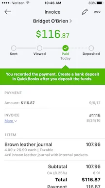 Besides entering data in the QuickBooks Online app, you can look up existing information.