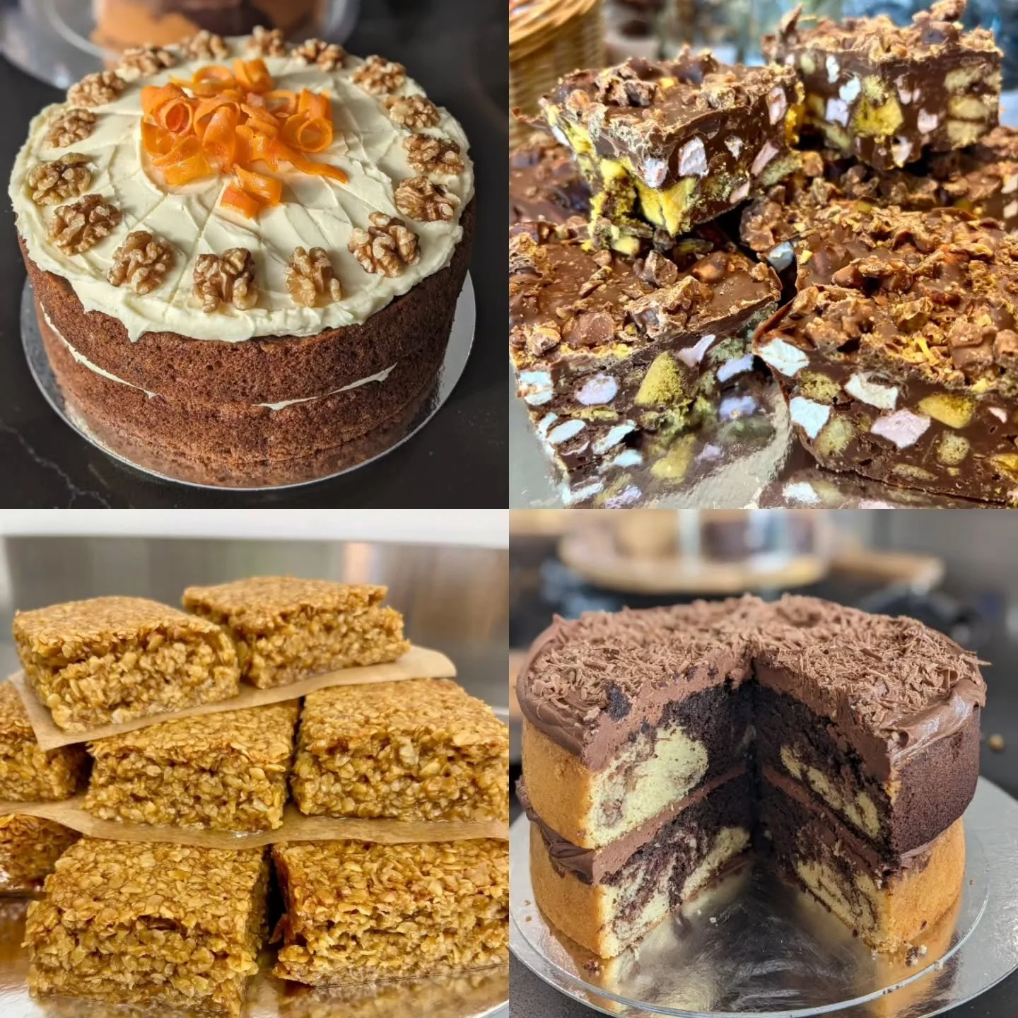 Time for a cake post! Open until 5pm today for coffee, cakes, light lunches and drinks. Today we have carrot cake, chocolate and vanilla marble cake, gluten free flapjacks, honeycomb rocky road and more...

#coffeeandcake #englishvineyard #sundaymorn
