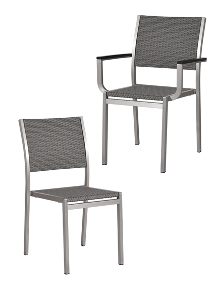 silver chrome woven barchair