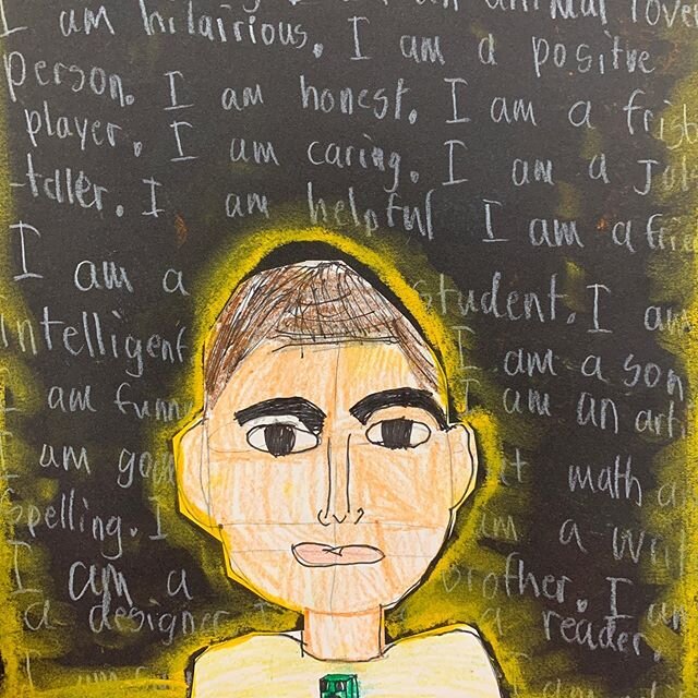 loving these 3rd grade &ldquo;I am...&rdquo; self portraits! 
#3rdgradeart #elementaryart #selfportrait #facialproportions #iam