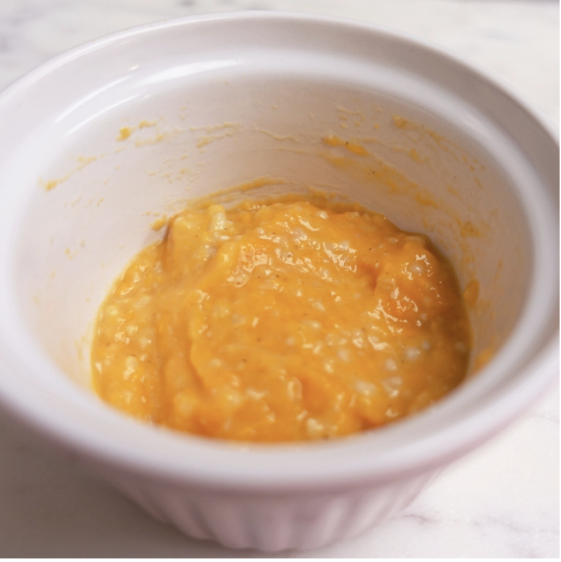 Baby Food: Homemade Oat Cereal With Sweet Potato Puree