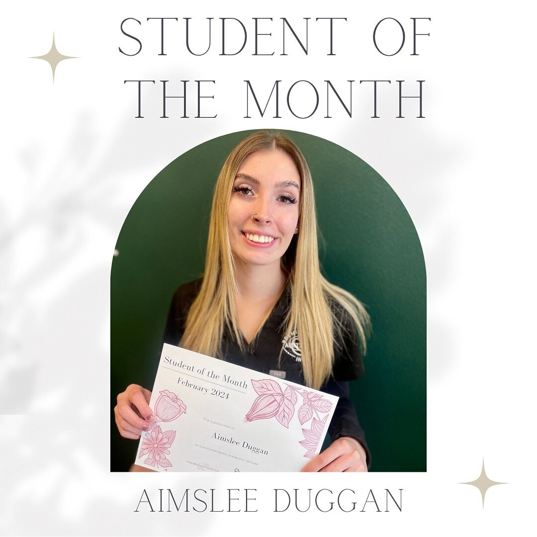 🌟STUDENT OF THE MONTH🌟

Student of the month for part-time is&hellip;. AIMSLEE!!! @idahoskinstudio 

Aimslee is consistent in her academics, attendance and  is a bright light! Congratulations, beautiful!!! ✨