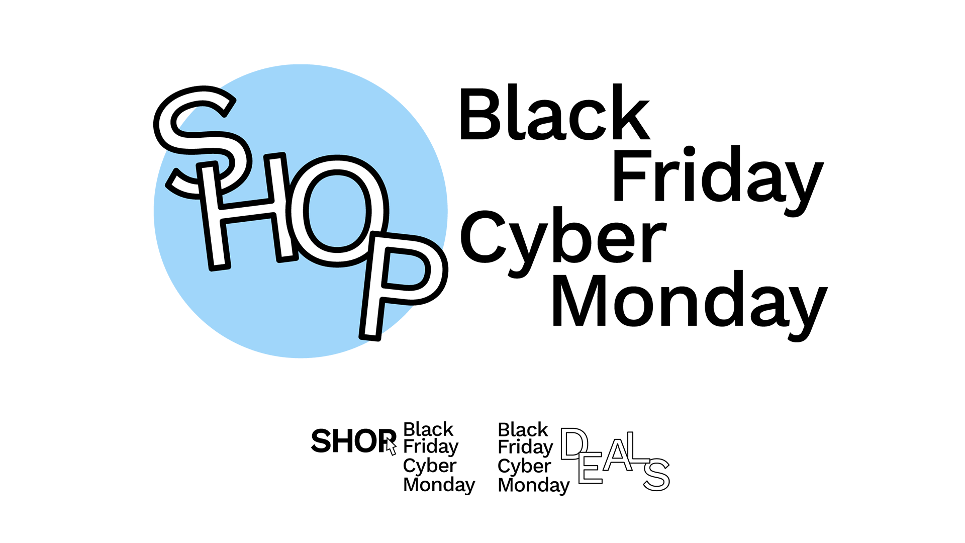 Site banner logo (and drafts) for Clever’s Black Friday/Cyber Monday sales