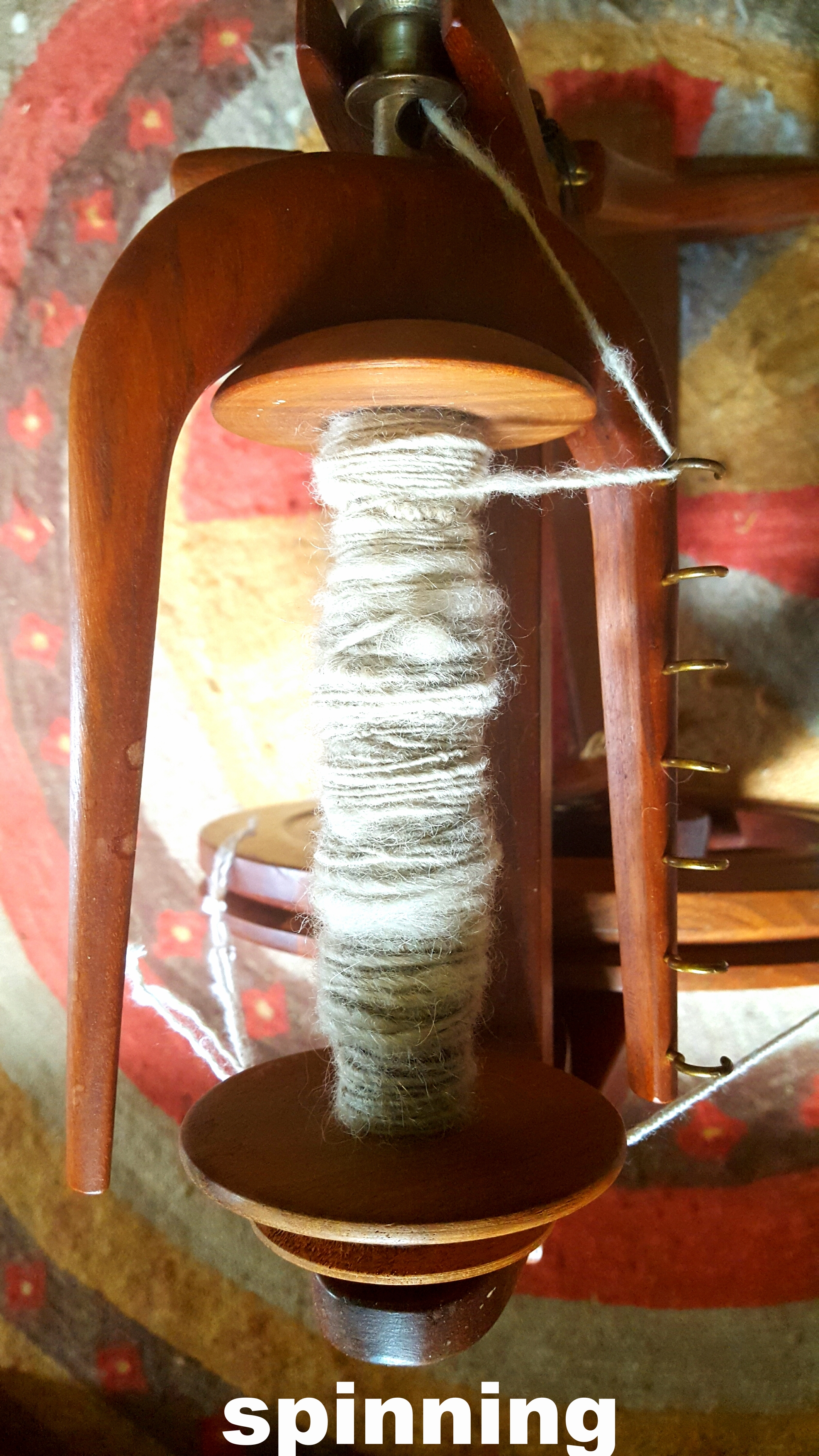 wool on the spinning wheel