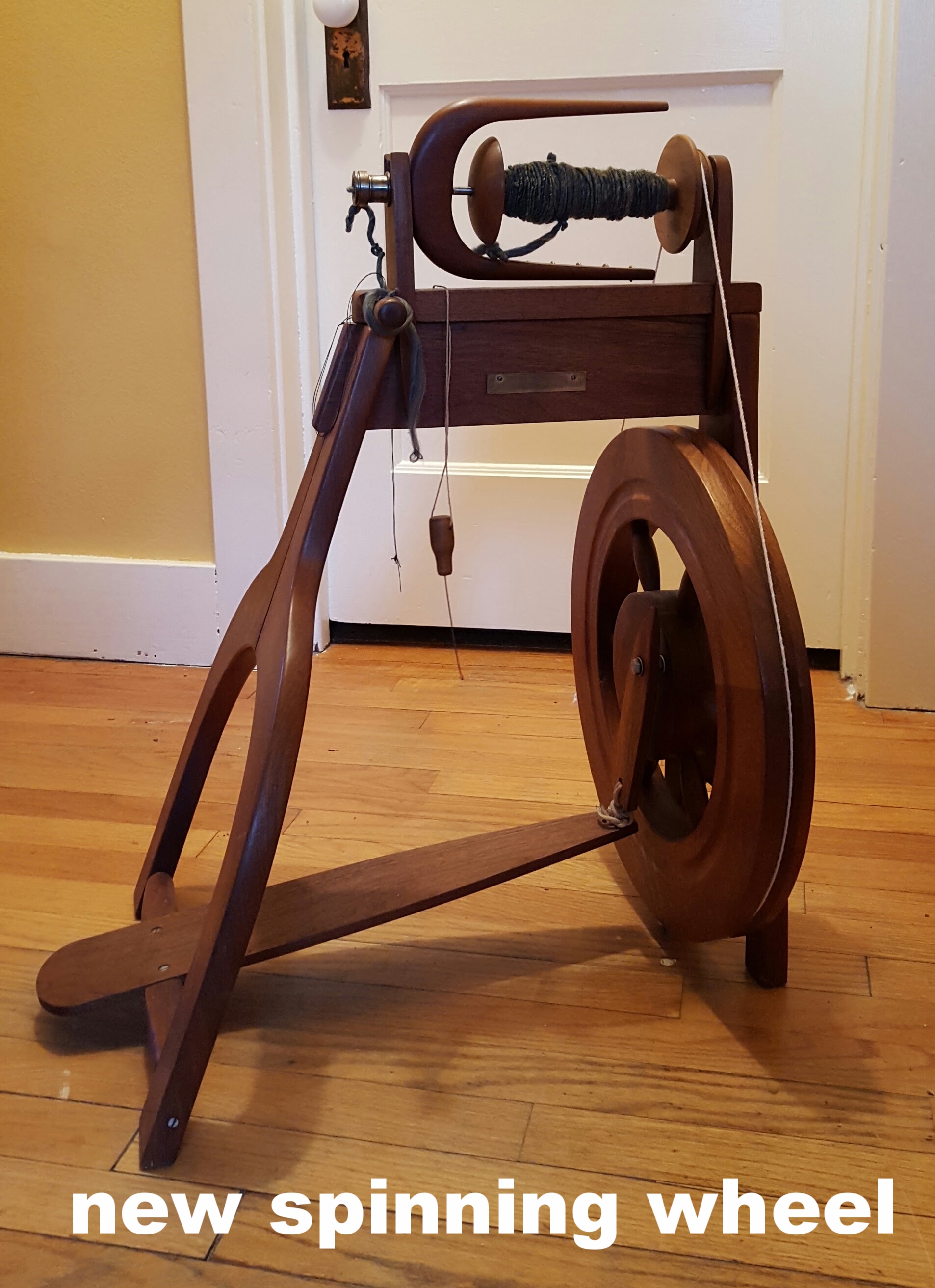 walnut spinning wheel