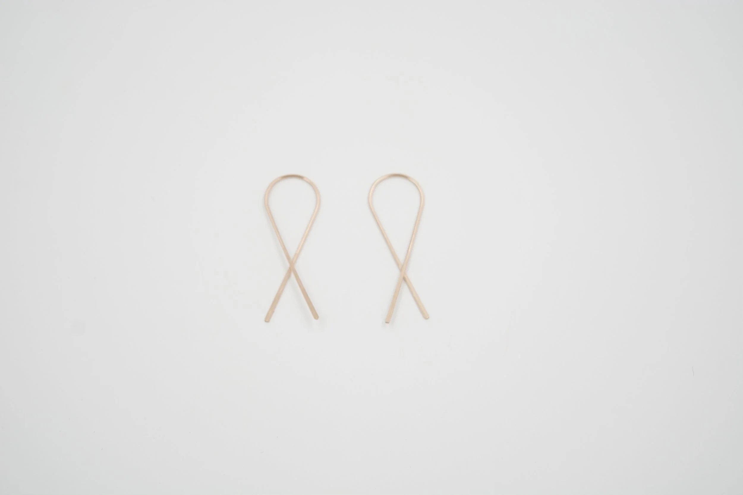 Rose Gold Ribbon Earrings
