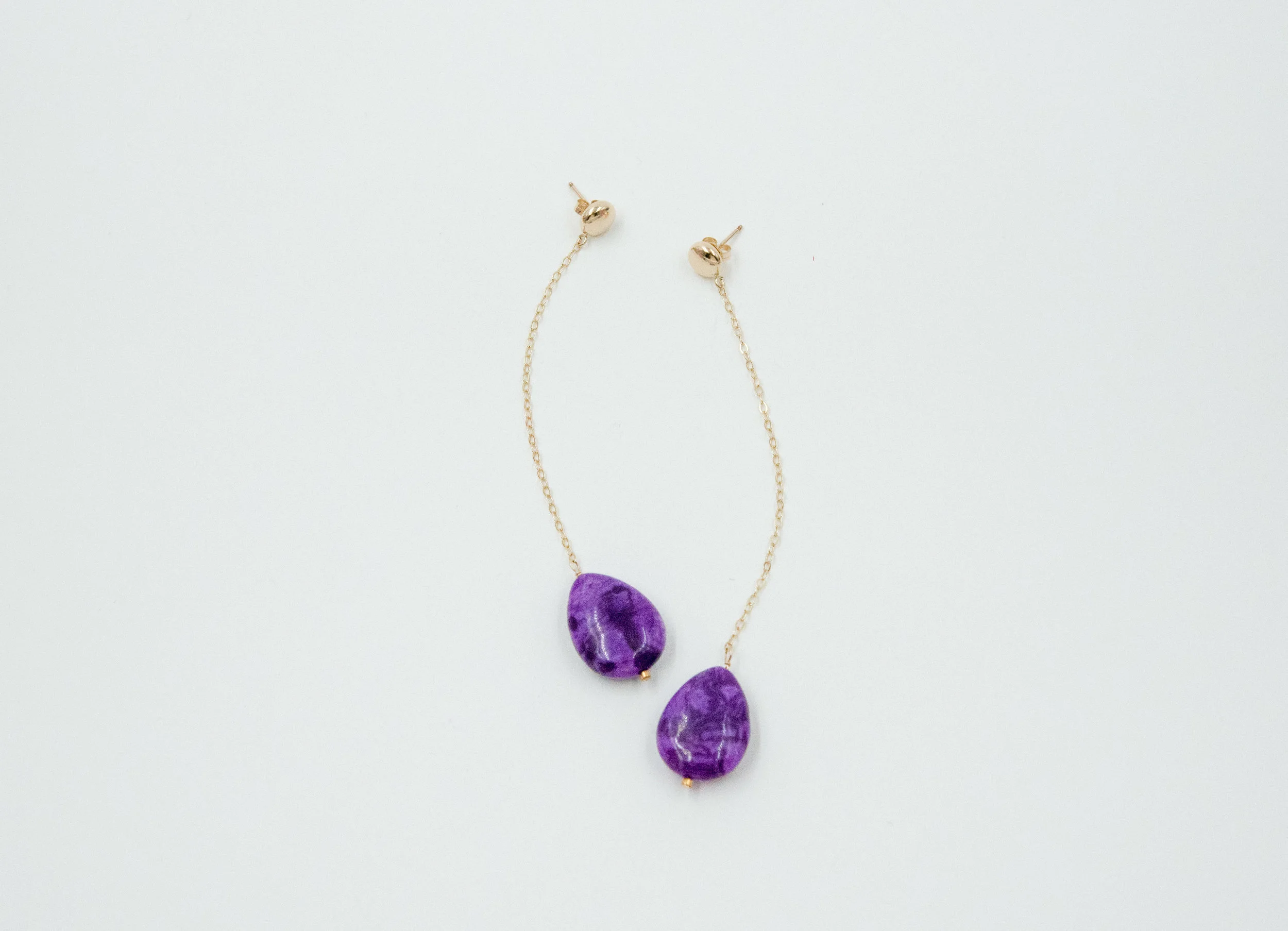 Purple Drop Earrings