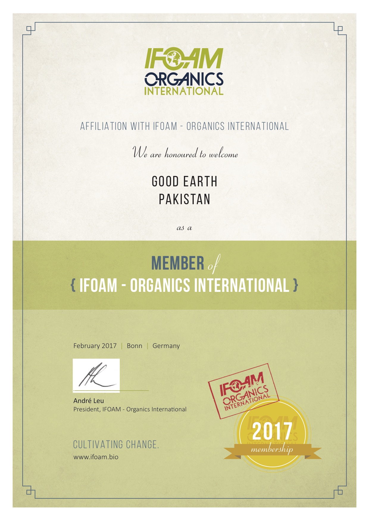We are proud to be the only current IFOAM member organization from Pakistan.