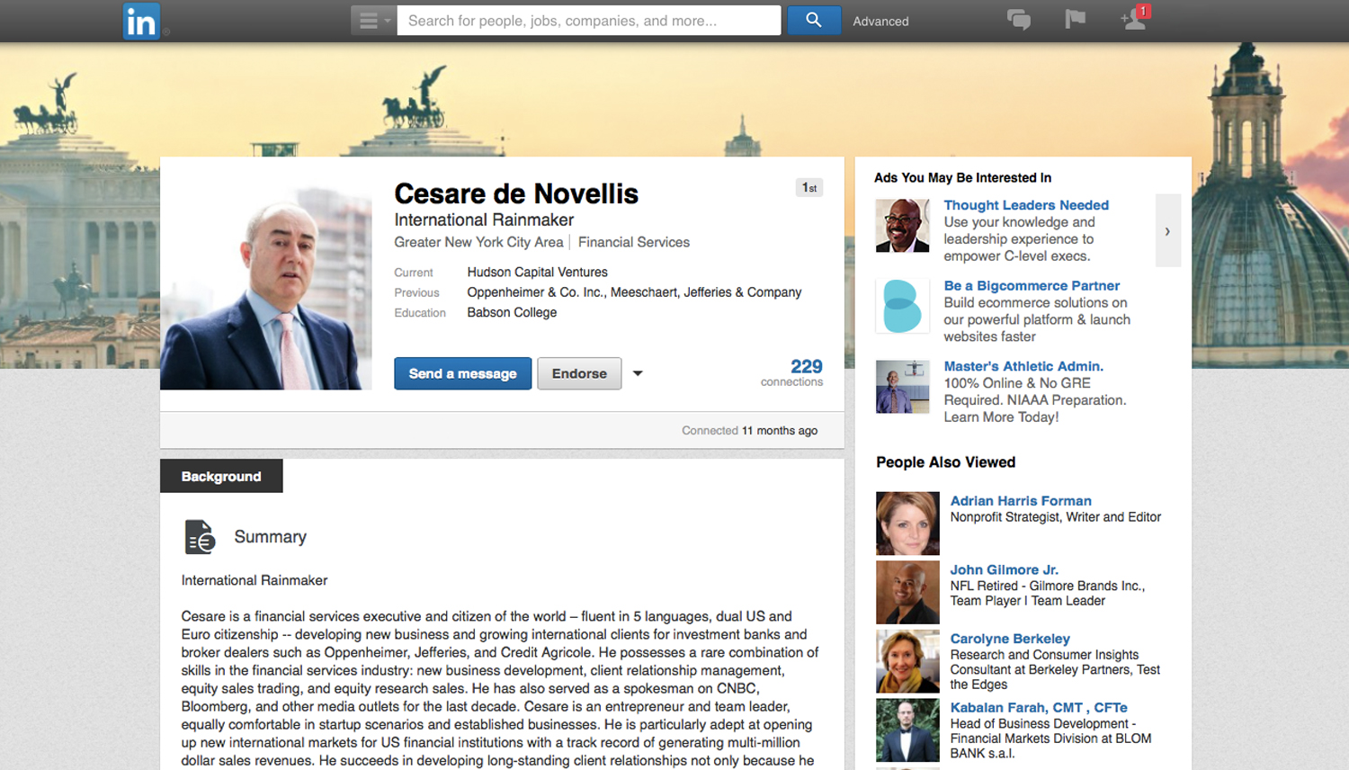 Cesare de Novellis | International Rainmaker