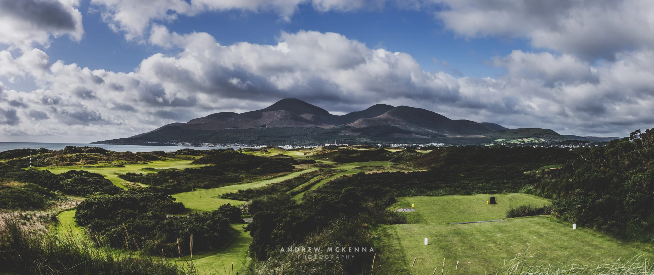 4th Tee View from The Royal County Down Golf Course with the beautiful Mountains of Mourne in the background.&nbsp;