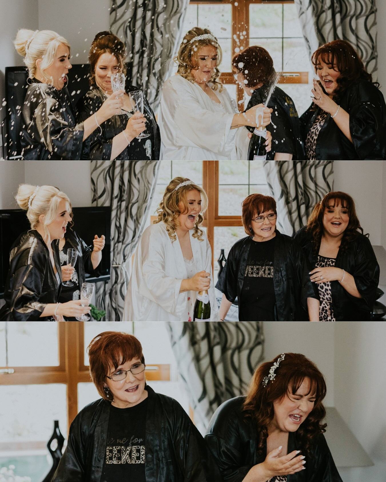 I thought I&rsquo;d seen it all at weddings but never seen anything like it in all my wedding career to date! Exploding champagne blast to the the brides mums face, just after having her makeup &amp; hair finished 😬 but at least they laughed it off 