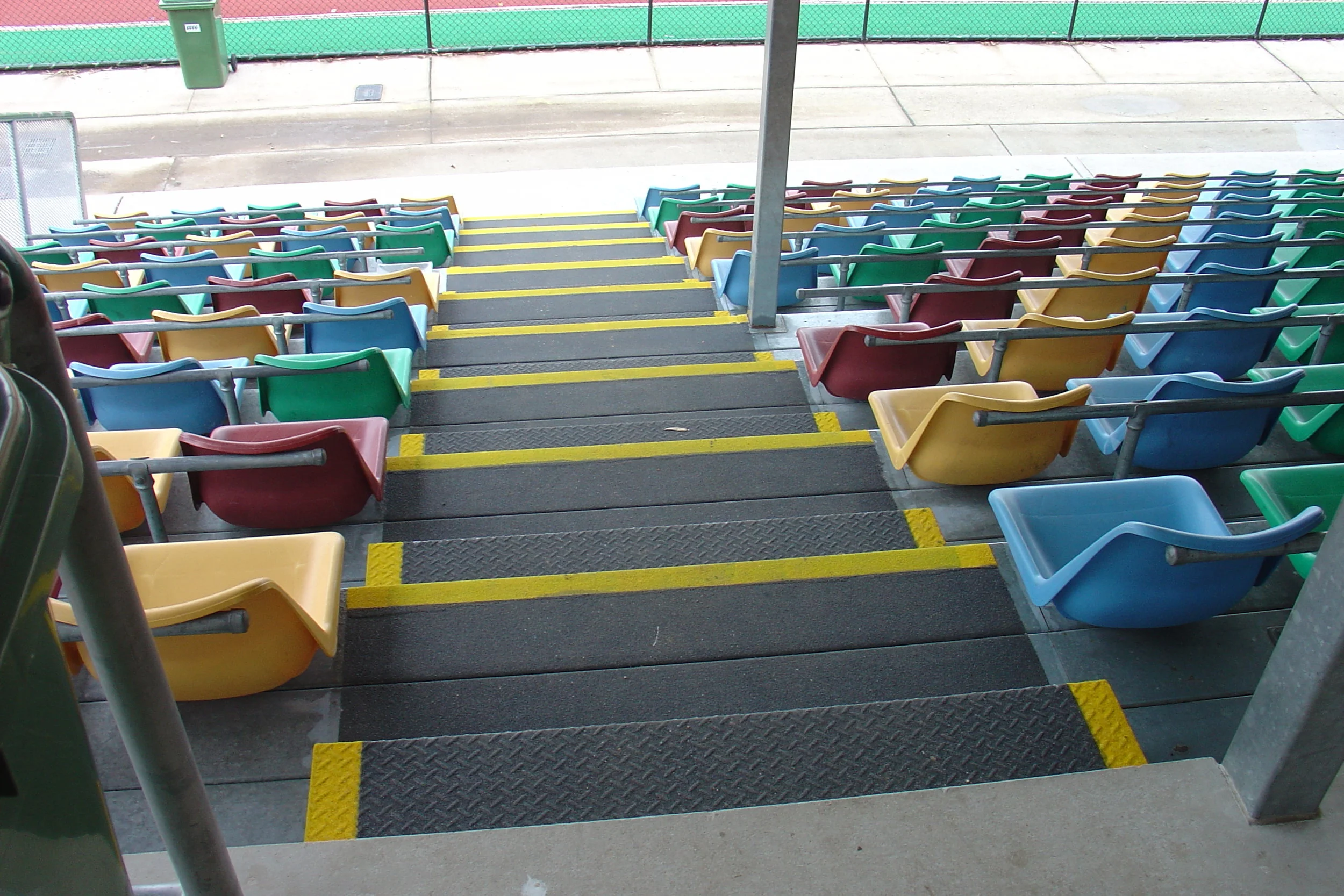 crushed glass aggregate staircase