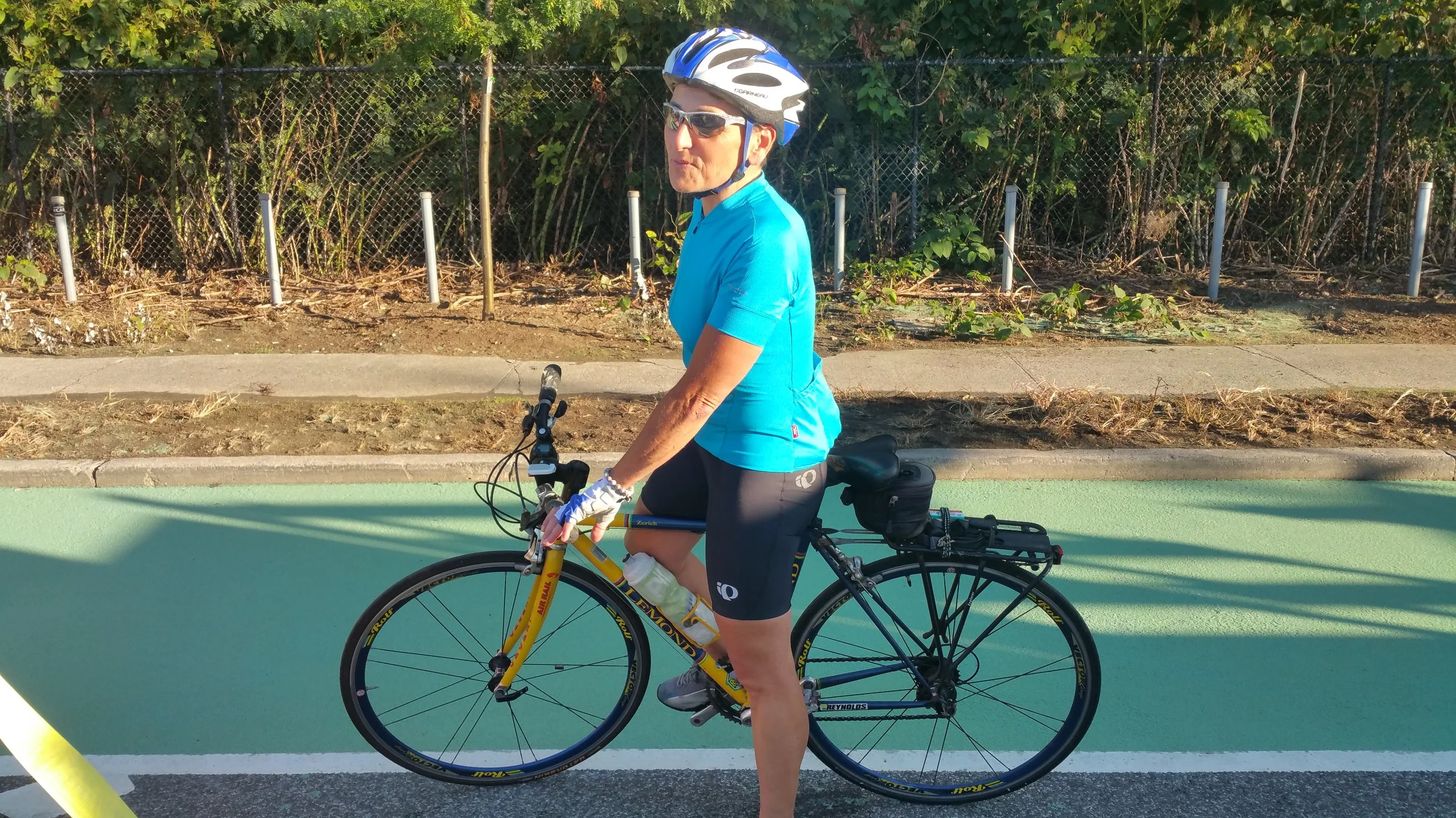 A Brooklyn resident endorsing our bike lane installation. 