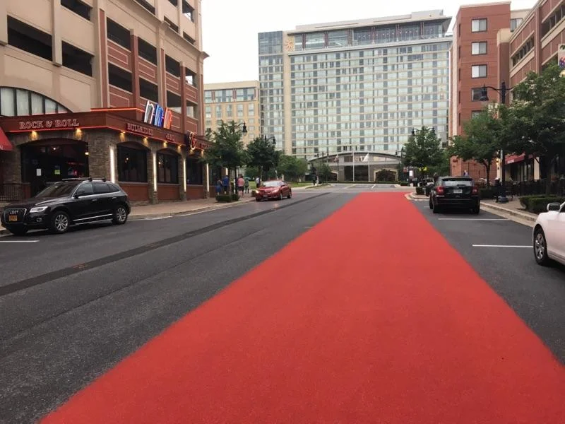 Custom Color Red color coated glass mixed special for National Harbor project. 