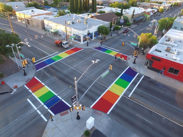 rainbow crosswalks