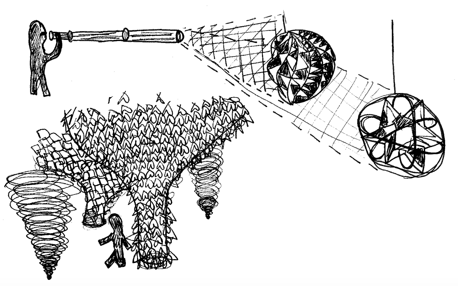 Concept ideas for representing "scaled-down" holographic worlds.