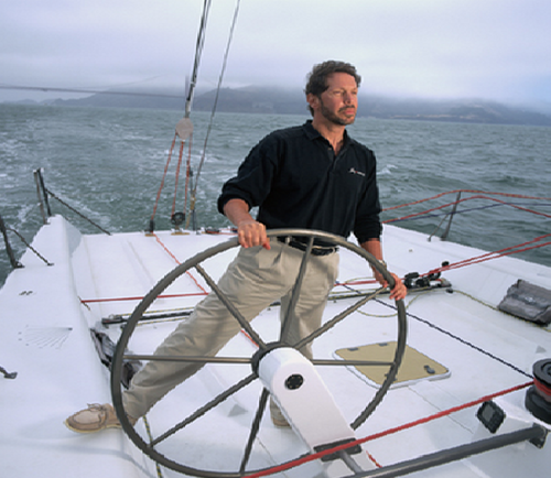 Larry Ellison , 5th richest on the Forbes list , on one of his smaller yachts