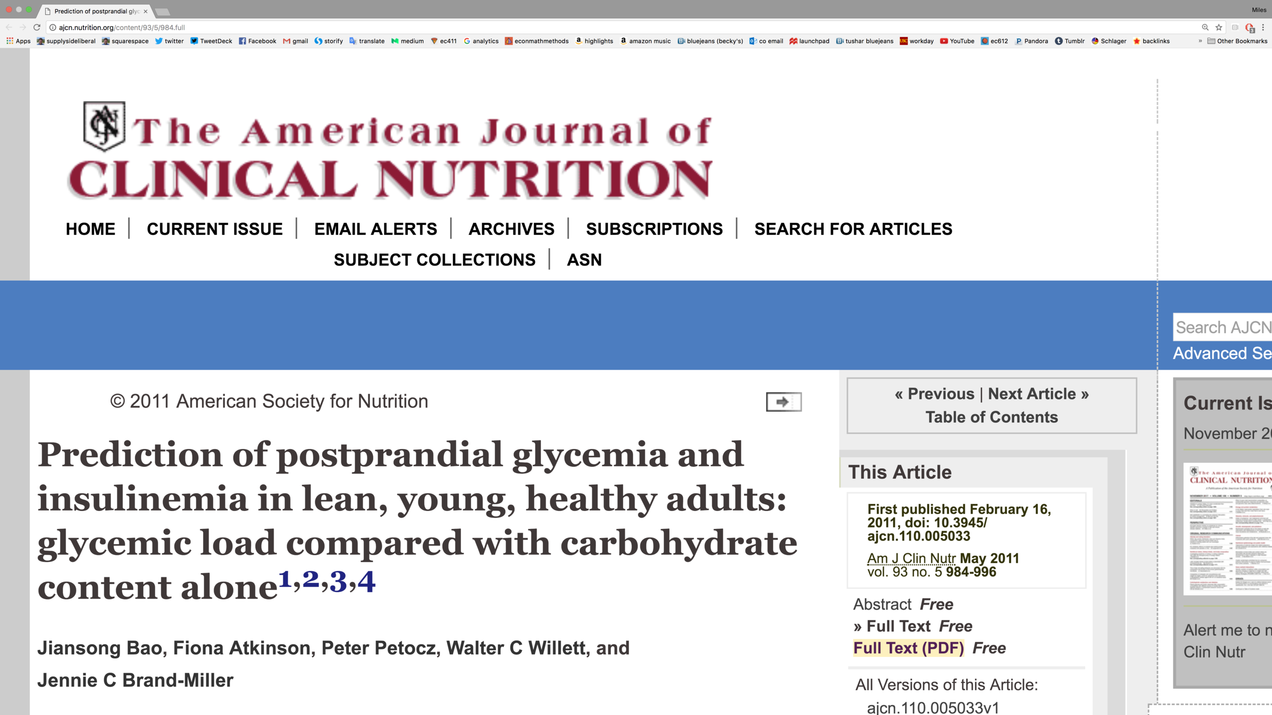 Glycemic Index Chart Pdf