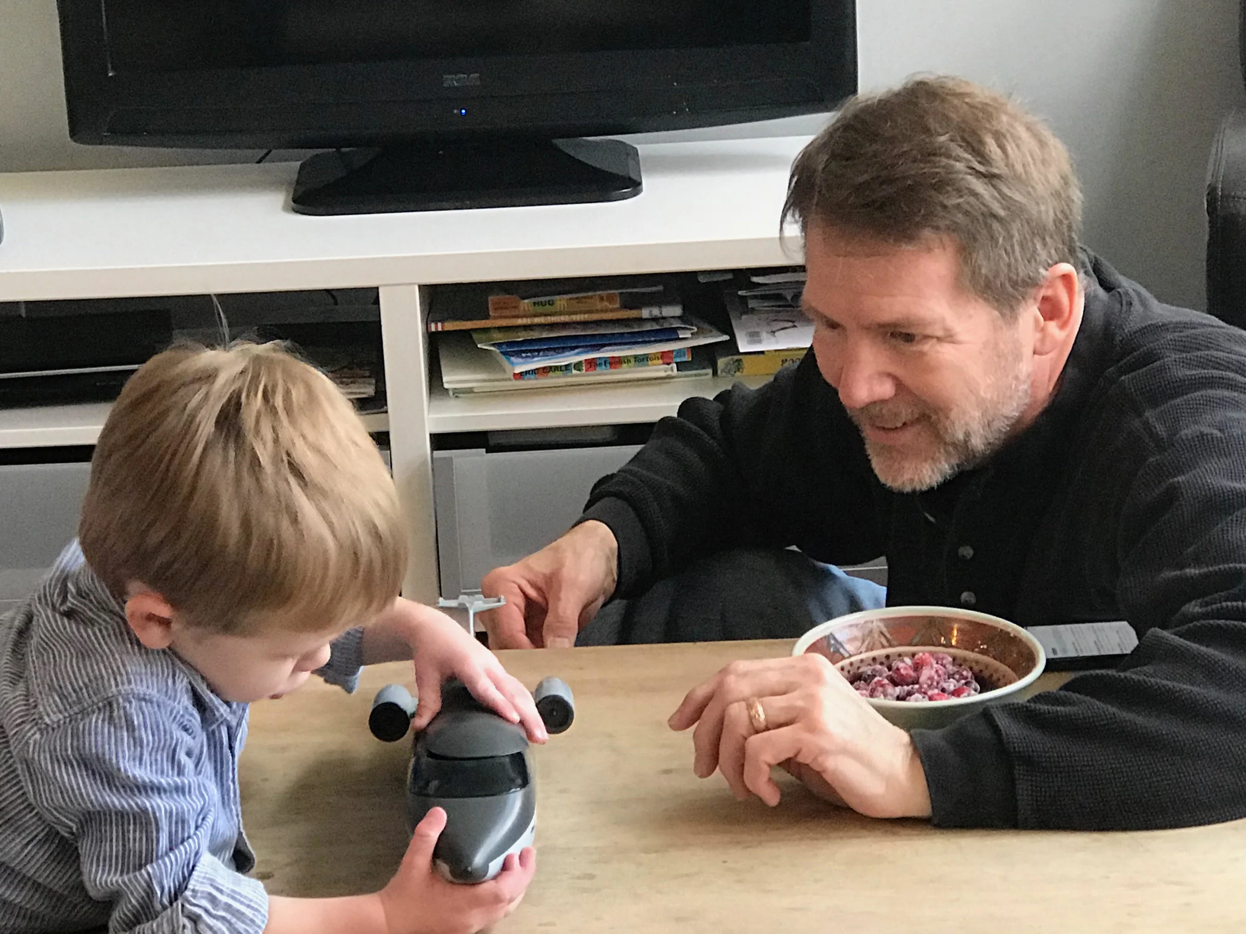 Chris Kimball and his grandson