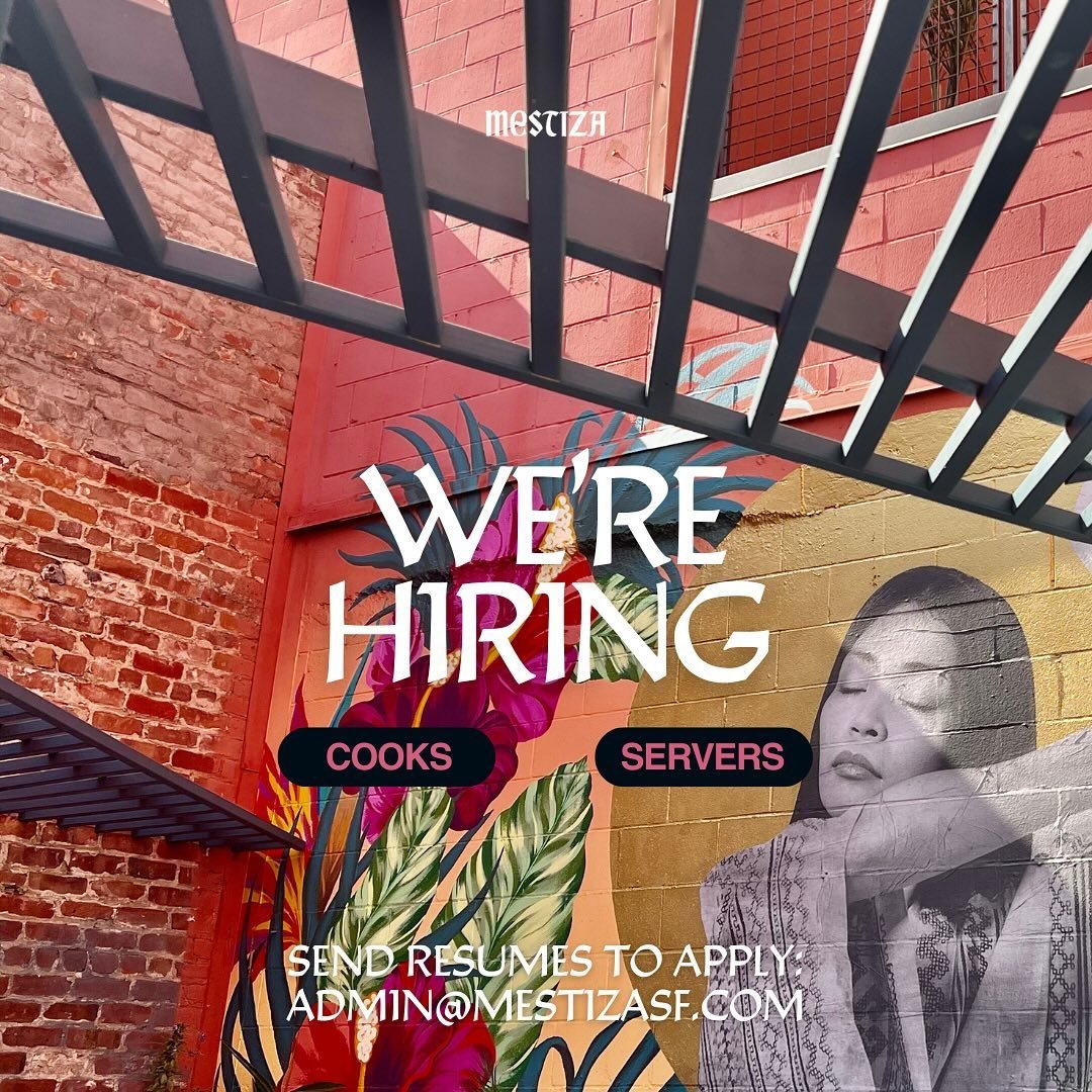 ✨👩🏽&zwj;🍳👨🏾&zwj;🍳Join our team at MESTIZA as an experienced cook or server.  Share this opportunity to any qualified friends to apply today! Send your resume and a brief cover letter outlining your experience and why you&rsquo;re excited about 