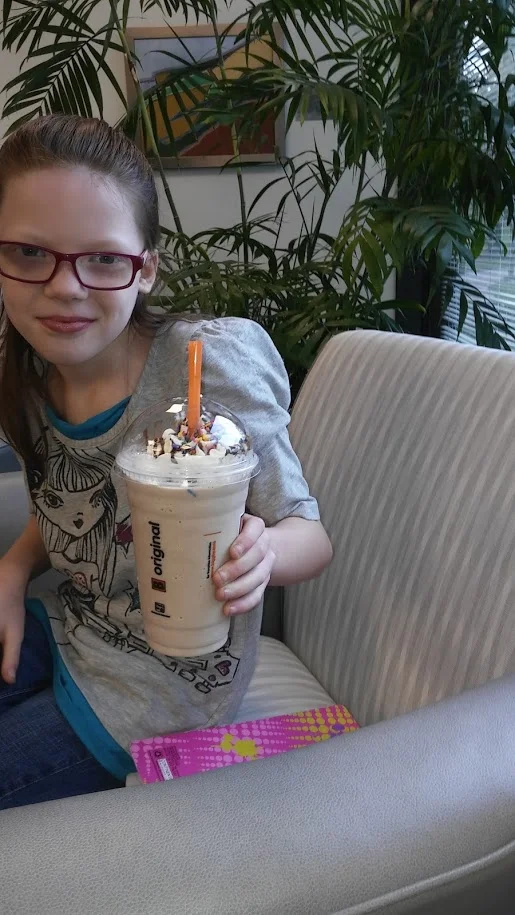 Our weekly appointments involved Biggby homework and lots of caffeine for this mommy. Bellla loves frozen hot chocolate