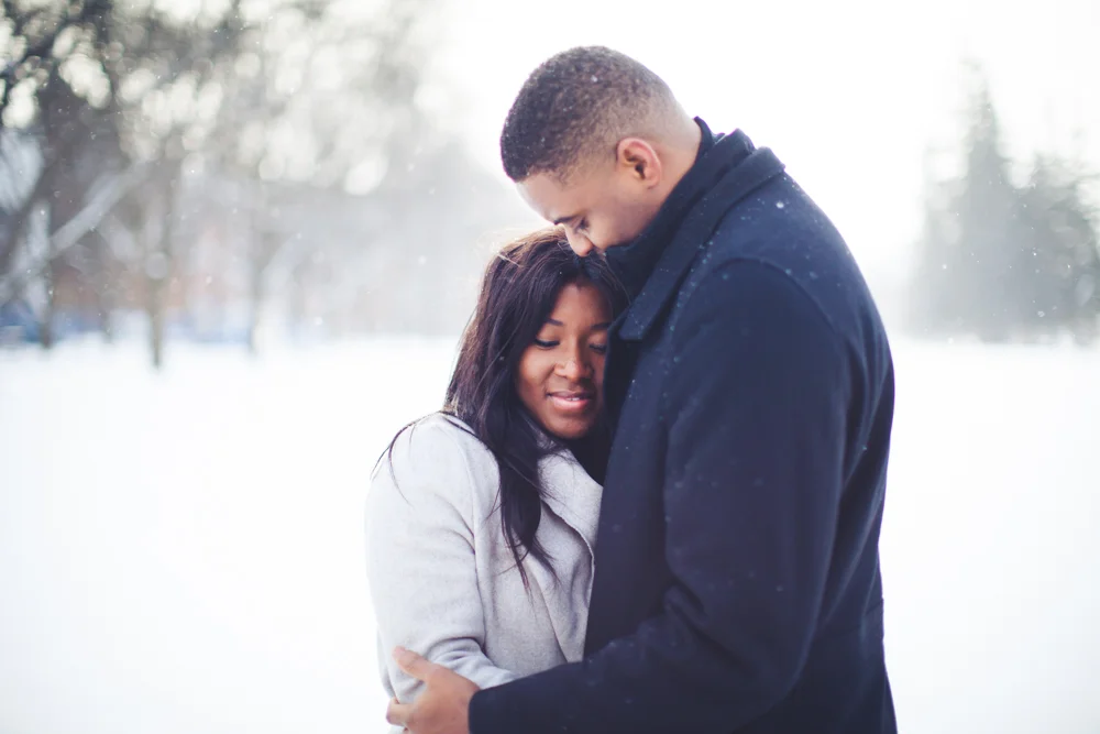 Winter snow engagement photoshoot in Guelph Ontario.