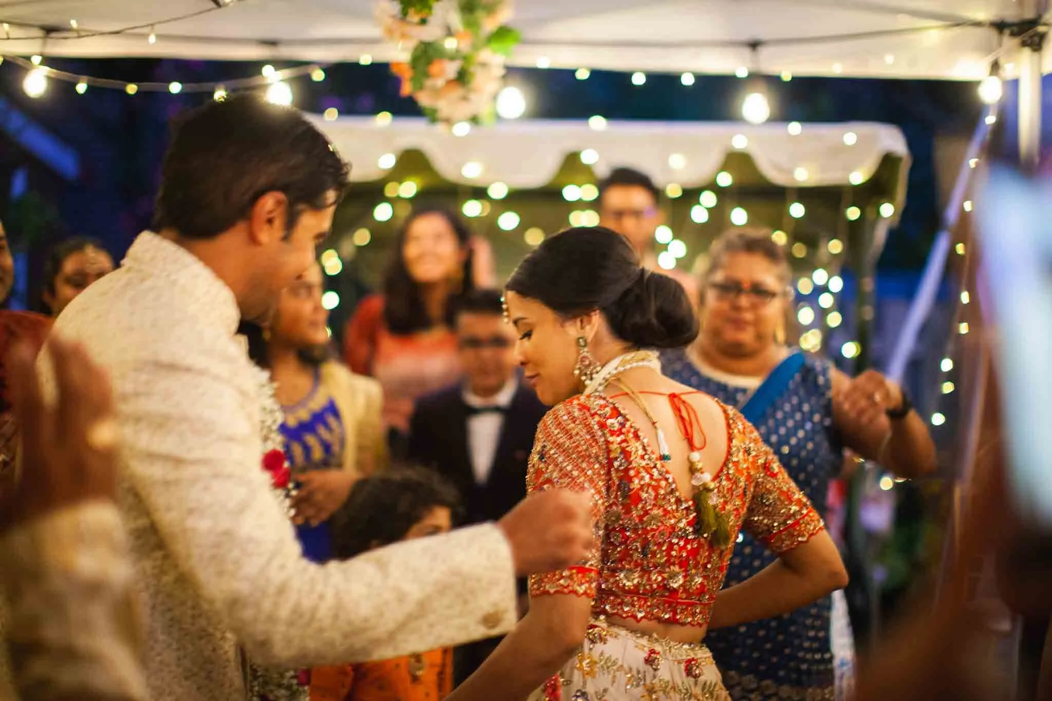 Photo of indian couple danicng during their reception on their wedding day in mississauga ontario.