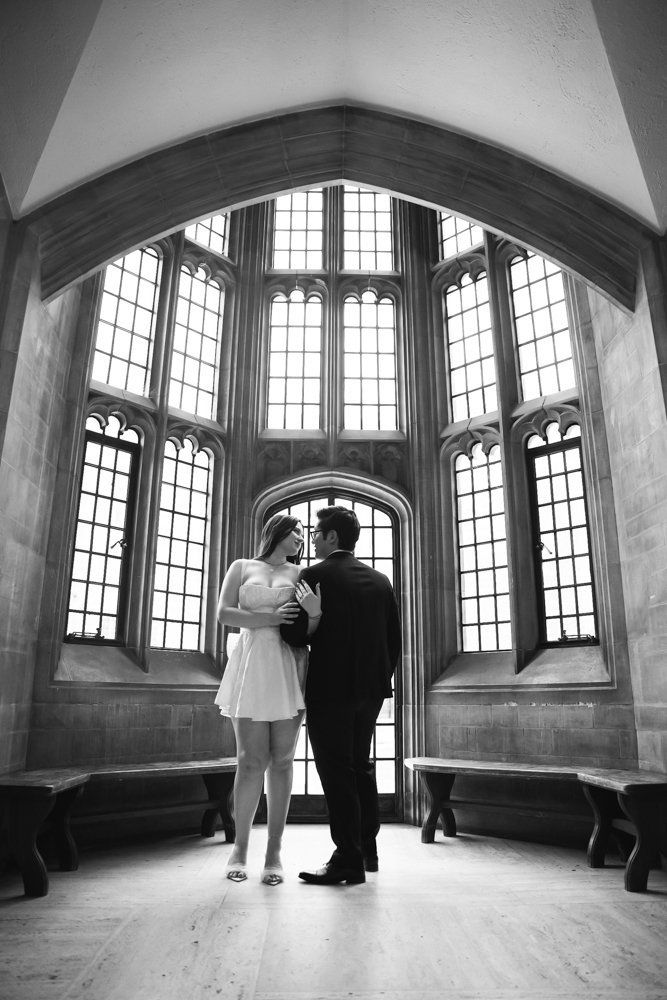 Black and White Pre-Wedding Photos at Hart House, University of Toronto